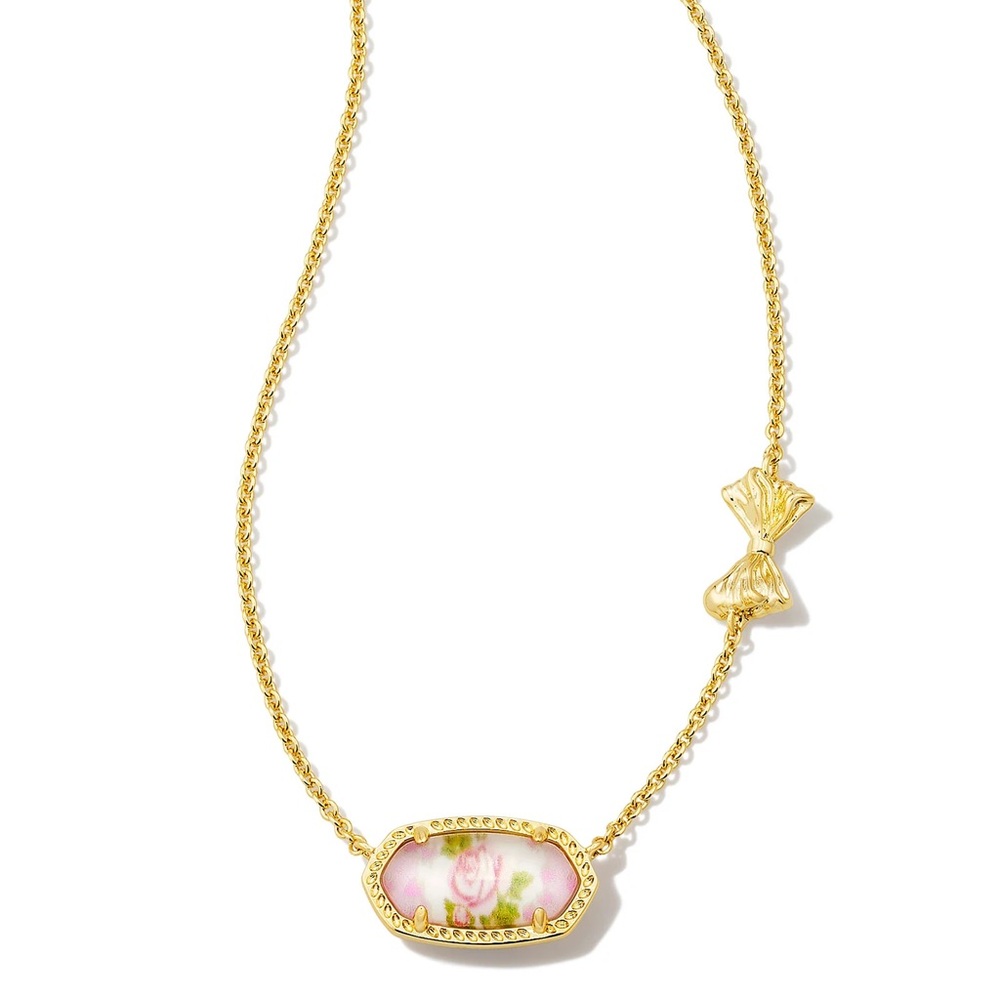 Kendra Scott x LoveShackFancy Elisa Necklace in Marie Pink Blooming Heirloom